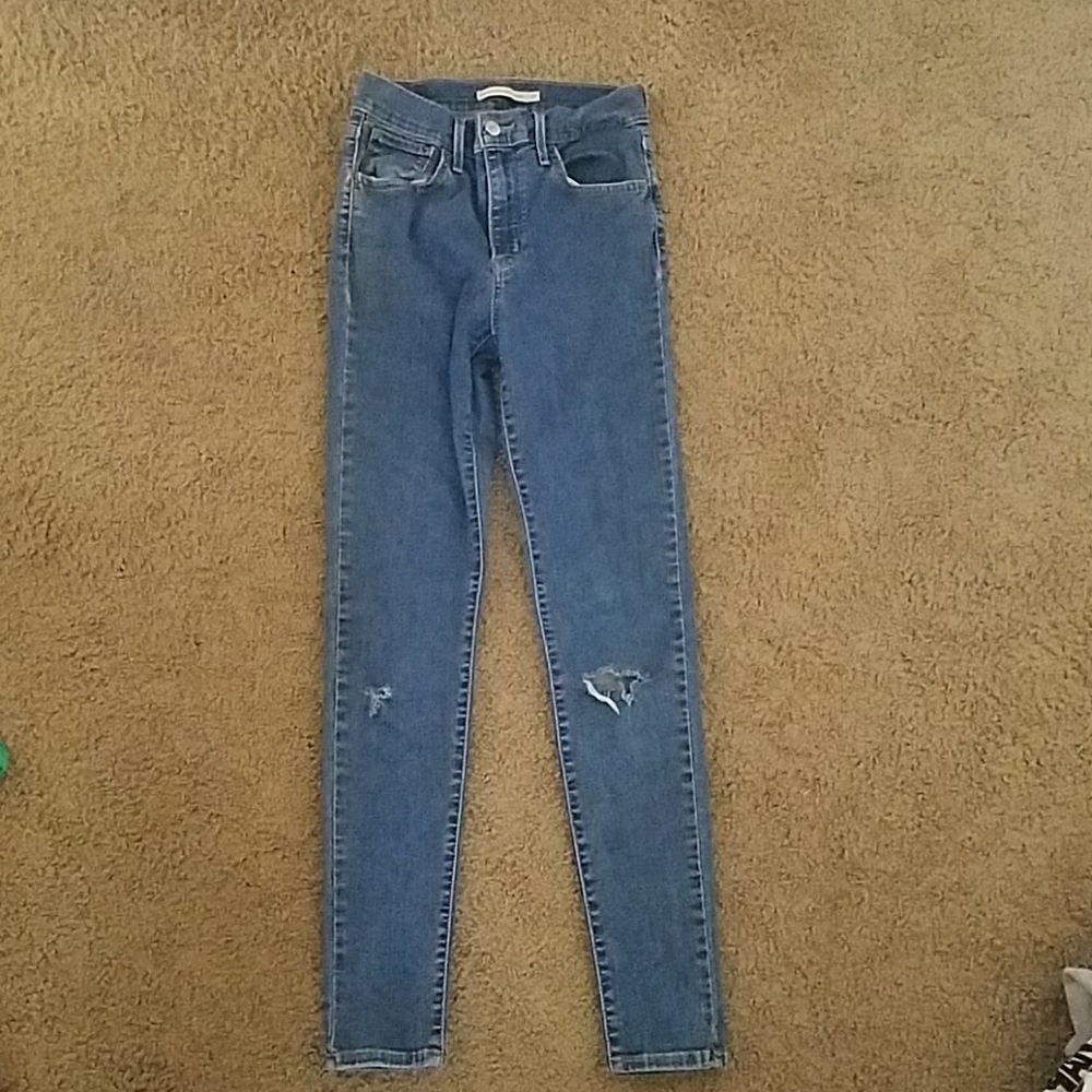 high rise super skinny Levi's jeans